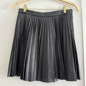 Club Monaco - Size 4 Faux Leather Black Pleated Skirt